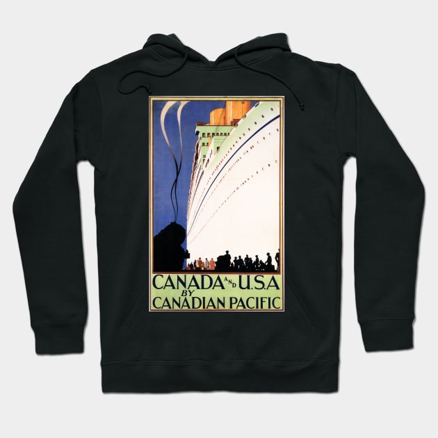 Canada and USA Cruises by Sea Steamship Vintage Travel Hoodie by vintageposters